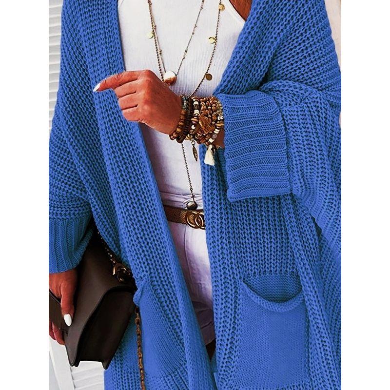 Autumn knit Sweater Women Cardigan Commuter Style Loose Mid-Length Outerwear Plus size Leisure Top