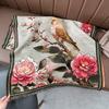 Retro bird flower shawl women's autumn and winter travel versatile multi-functional warm scarf double-sided scarf