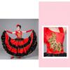 Modisches Satin-Tanzkleid Weiches Rotes Schwarzes Performance-Kleid Langes Kleid Bauchtanz
