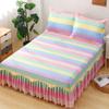 Wave Edged Lace Bed Skirt Soft and Comfortable Printed Bed Sheets Plant Pattern Anti Slip and Dustproof Bed Cover Bedding