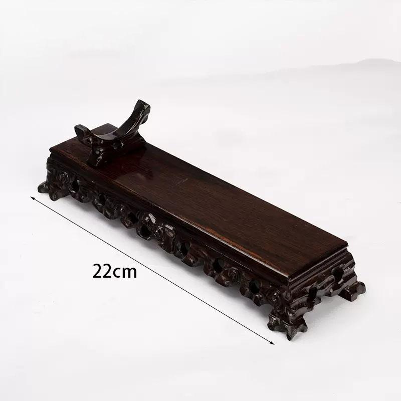 

Jade Ruyi Base, Dark Rectangular Black, Catalpa Wood Bottom Seat, Special Bracket, Large