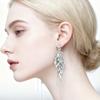 Elegant Crystals Encrusted Alloy Wheat Drop Earrings with Tassels Designs for Women