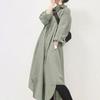 Japanese 2024 New Style Long Sleeve Pocket Lapel Shirt Dress - Loose Cotton & Linen, 4 Colors Available
