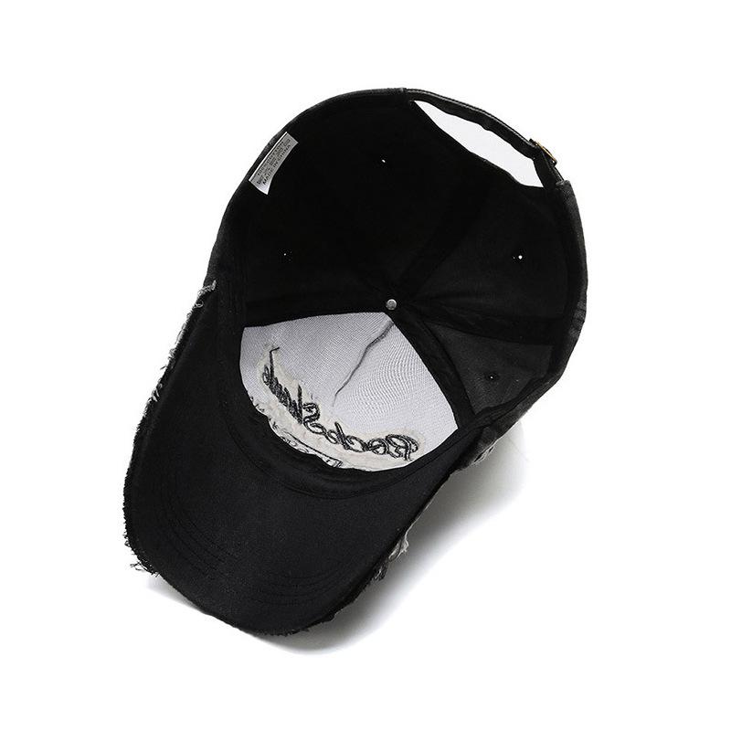 Hat Men's and Women's Spring and Summer Baseball Cap Washed Old Letter Embroidery Curved Edge Cap Color Matching Retro Sun Hat