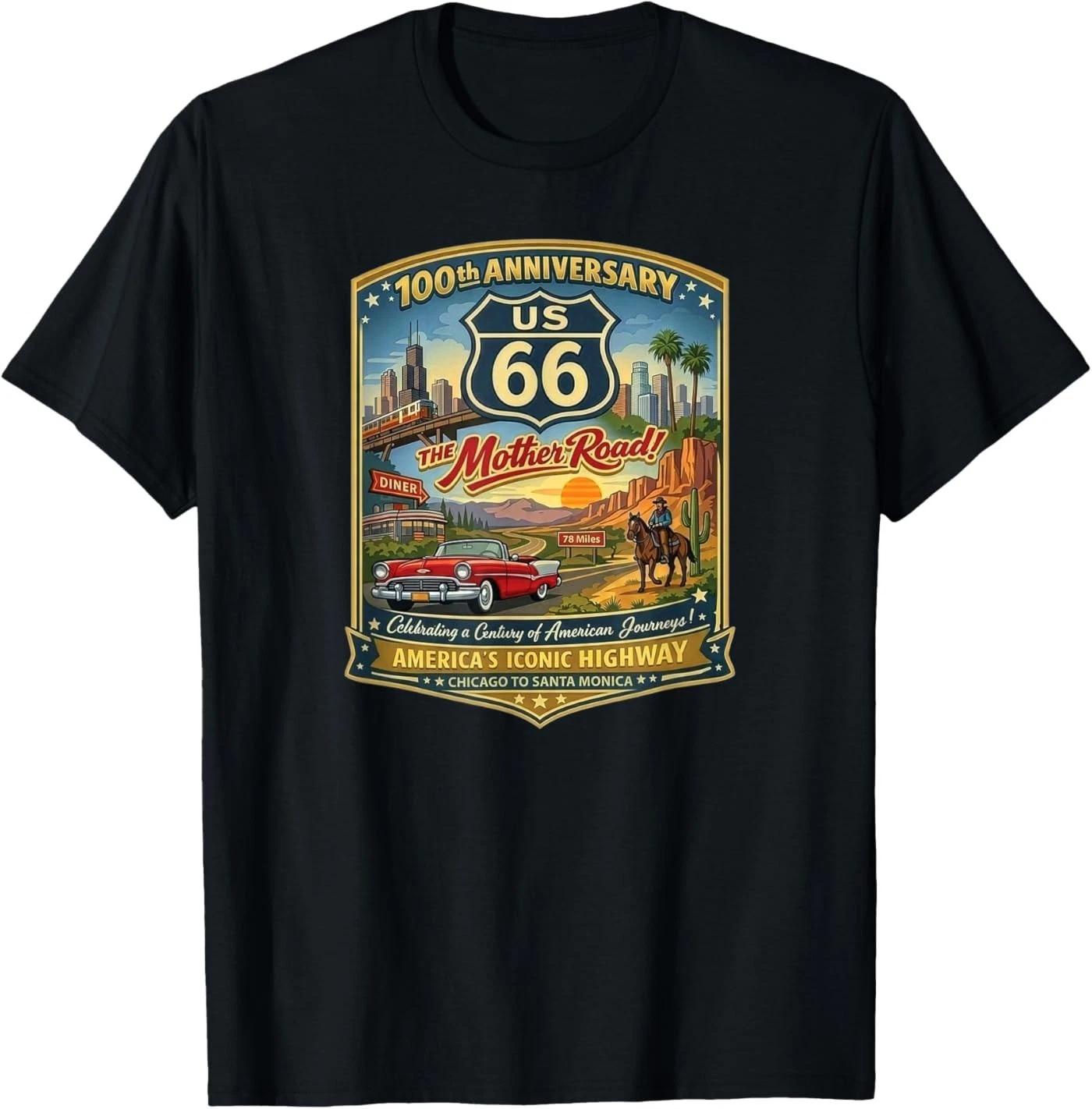 US HWY 66 100th Anniversary Centennial The Mother Road T-Shirt XL