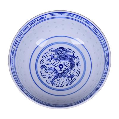 Stoviglie in Ceramica Porcellana Blu e Bianca Ciotola da Zuppa Ramen Ciotole da Riso Cinesi Motivo Drago Stoviglie Vintage