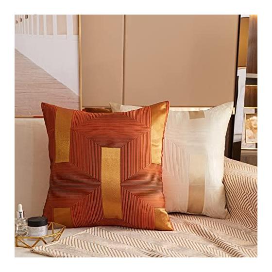 Cushion Cover 45x45cm Scandinavian Set of 2 Stylish Cute Geometric Pattern Jacquard Soft Simple Zipper Interior Home Decoration Car Room Decoration