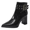 Women's Fashion Boots 2024 Spring/Autumn/Winter New Korean Fashion Pointed High Heel Thick Heel Short Boots