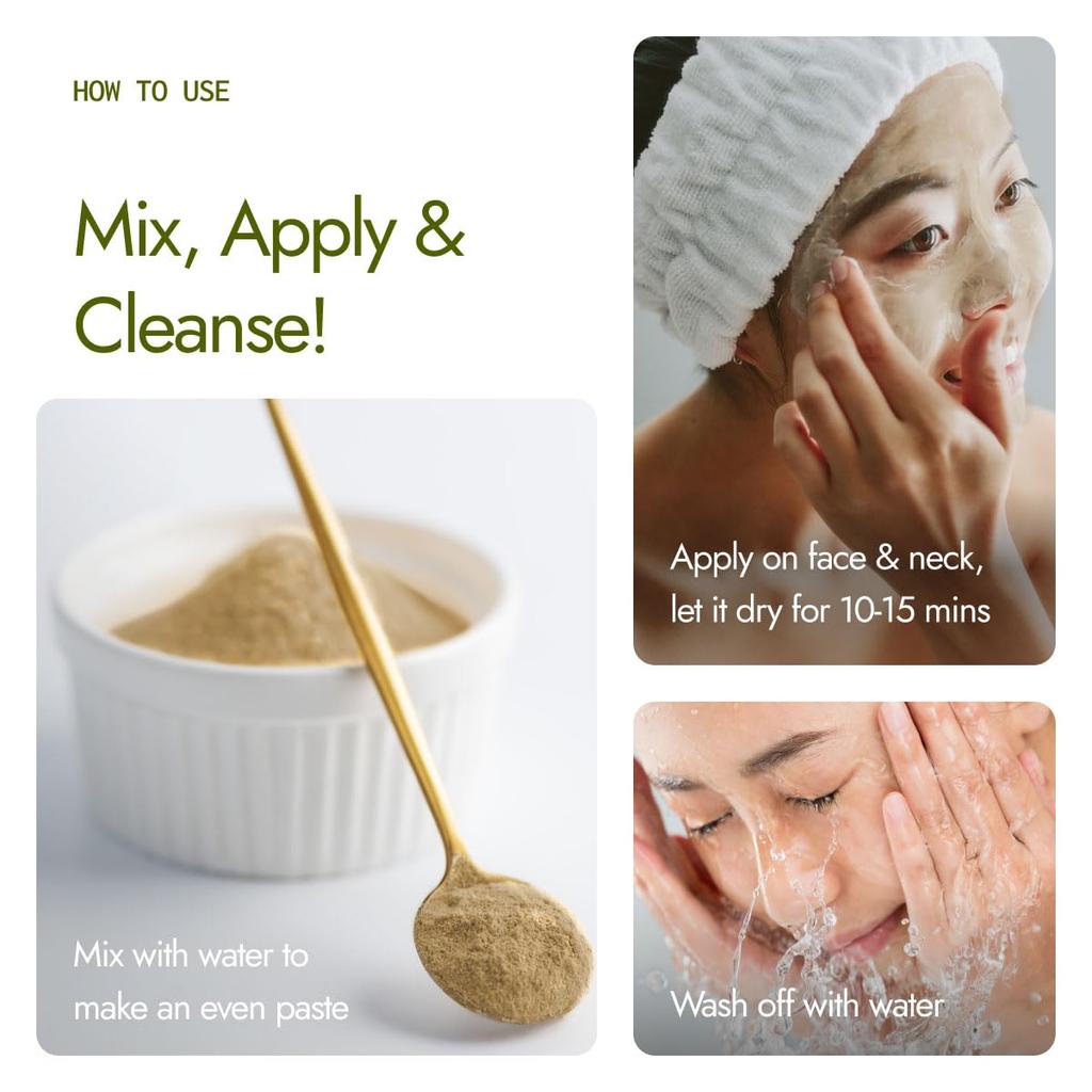 Kapiva Multani Mitti With Kesar Face Pack 20G X 5 Sachets 100G Natural Fuller’s Earth For Glowing Skin