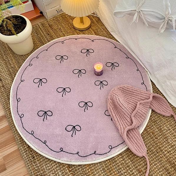 Round Carpet Cartoon Cute Carpet Living Room Sofa Round Floor Mat Clothing and Hat Room Dressing Table Mat