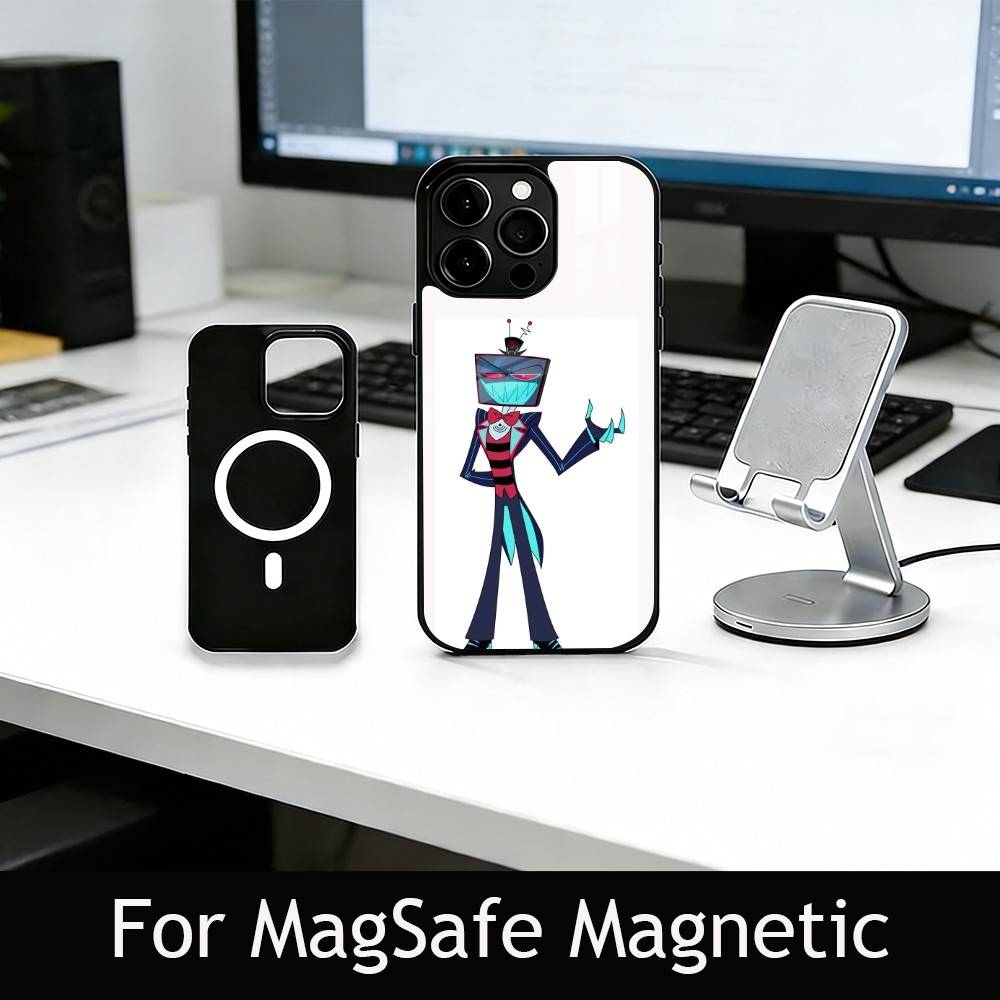 H-Hazbin V-Vox Handyhülle Für iPhone17,16,15,14,13,12,11 Plus,Pro Magnetisch mit Magsafe Kabellose Ladefunktion