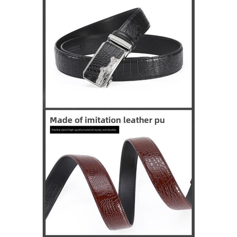 Mei Mary New crocodile alloy automatic buckle men's leather belt - cowhide waist belt
