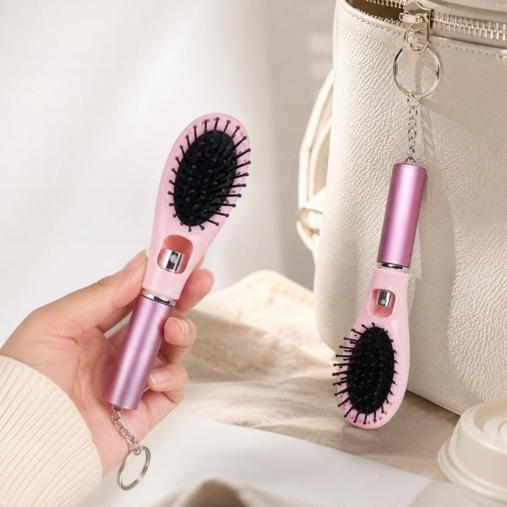Hair Care Misting Hair Brush Anti-Frizz Hair Brush with Keychain Spray Massage Comb Household