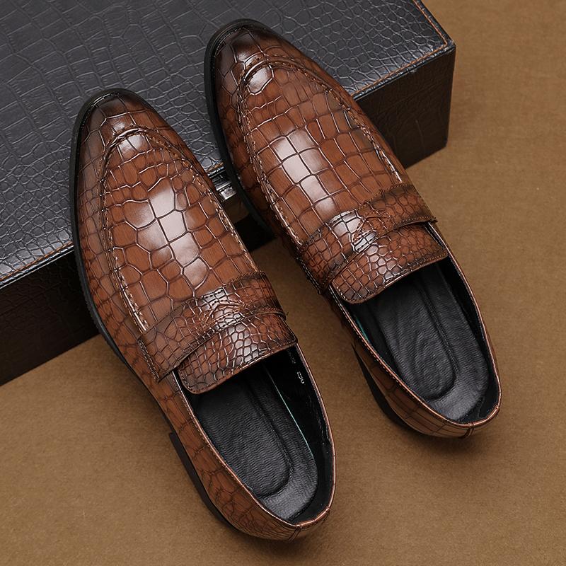 Handmade Mens Casual Shoes Crocodile Pattern Summer Men Loafers Comfy Leather Moccasins Breathable Slip on Male Driving Footwear