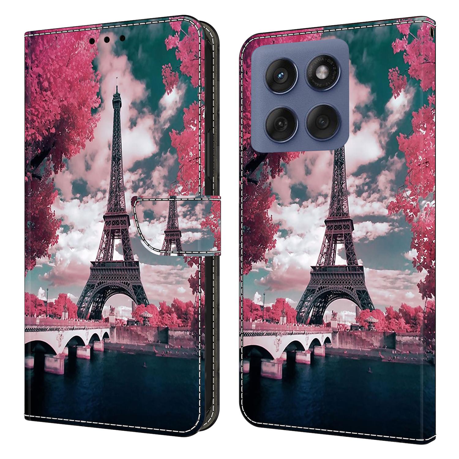 

For Motorola Edge 60 Fusion 5G/Edge 60 5G Wallet Case Pattern Printing Stand Leather Flip Phone Cover Eiffel Tower