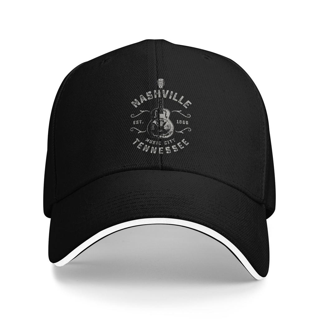 Nashville Tennessee Country Music Sandwich Baseball Cap Workouts Guitar City Headwear Men Women Travel Adjustable Adult Hats