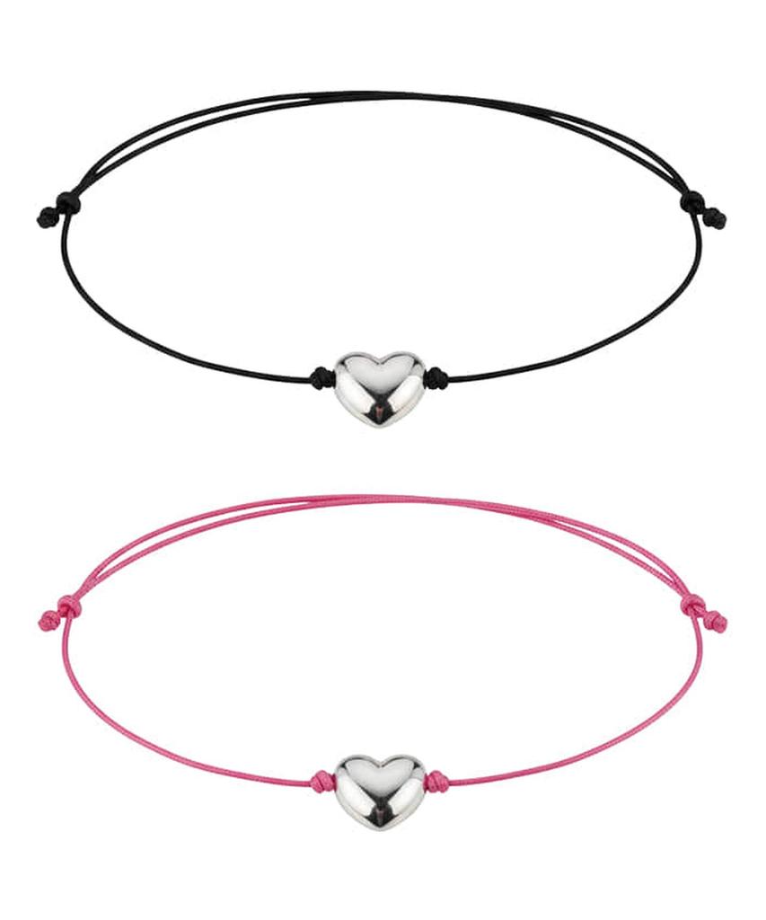 Alleun Silver 925 Friendship Heart Knot Thin Silver Bracelet