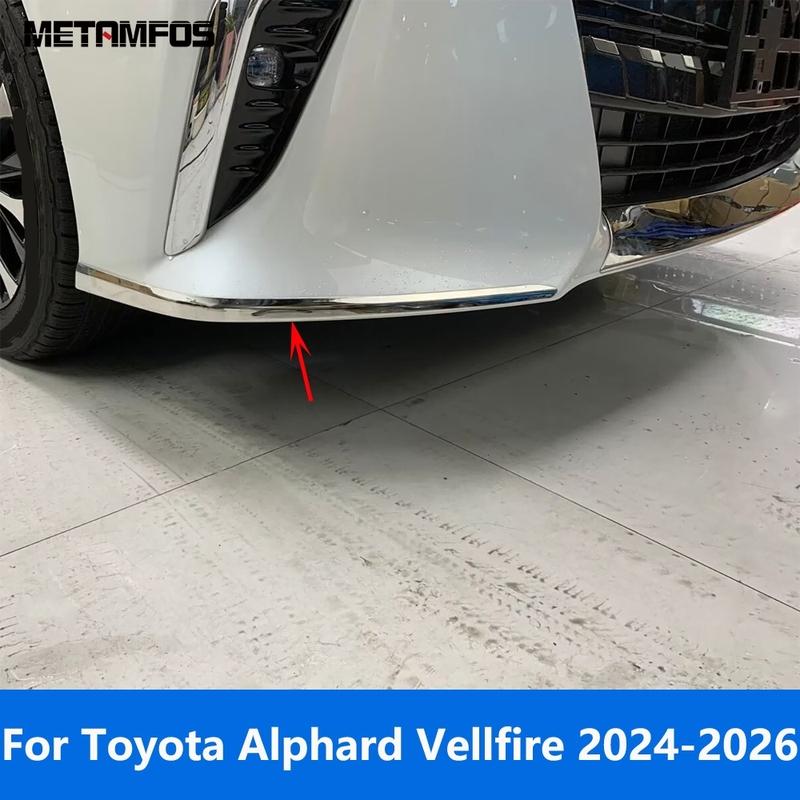 For Toyota Alphard Vellfire 2024 2025 2026 Steel Front Rear Corner Bumper Trim Anti-Collision Strip Accessories Car Styling