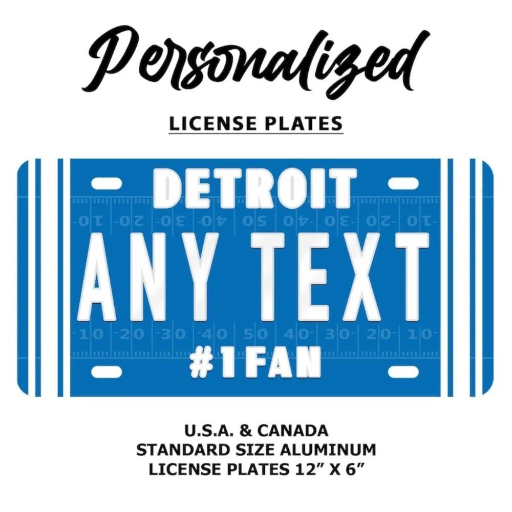 Custom Metal Sign Detroit Lions Personalized License Plate Car Decor
