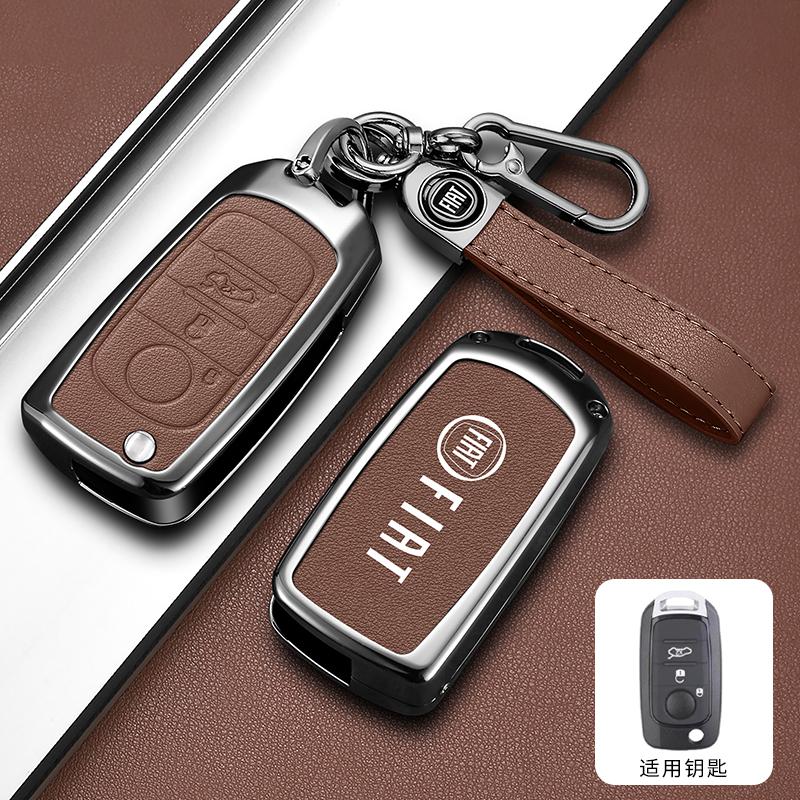 Leather Car Smart Remote Key Cover Case For FIAT Tipo Toro Nuovo Freedom 500X Doblo Argo Grazie Folding Key Protector Accessory