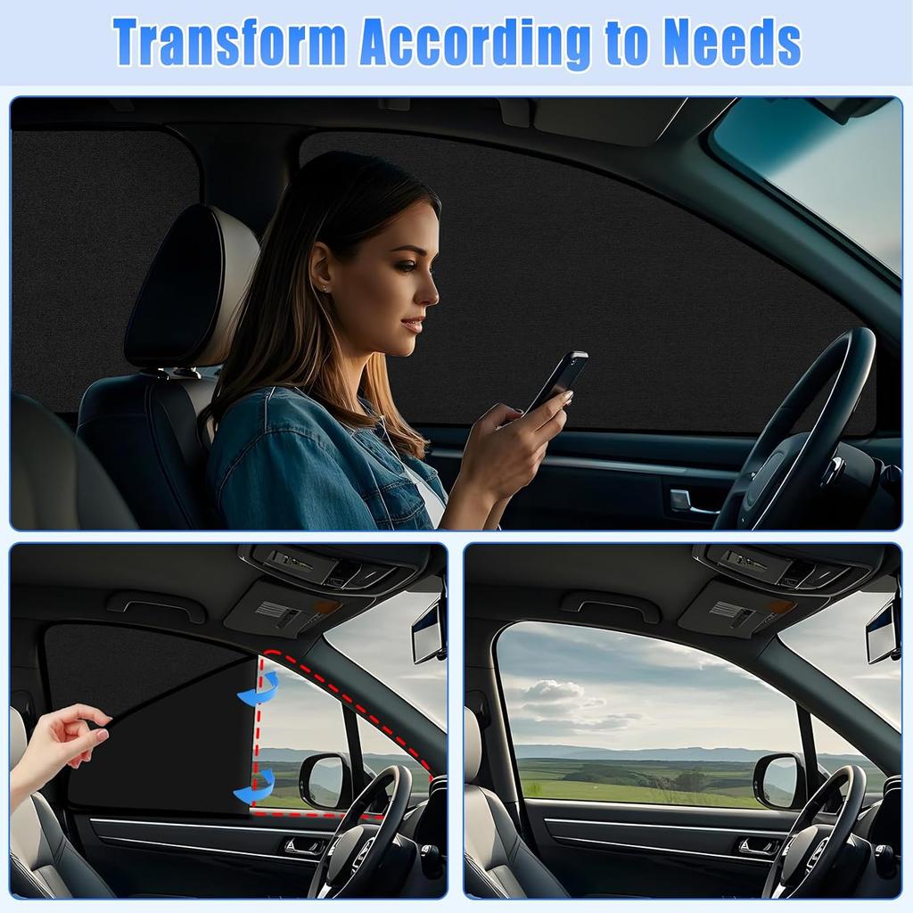 ZATOOTO Suede Car Window Shades 4PCS - Car Window Covers For Ultimate Privacy, UV Protection, And Heat Ulation, Sun Shade Perfect For Camping,