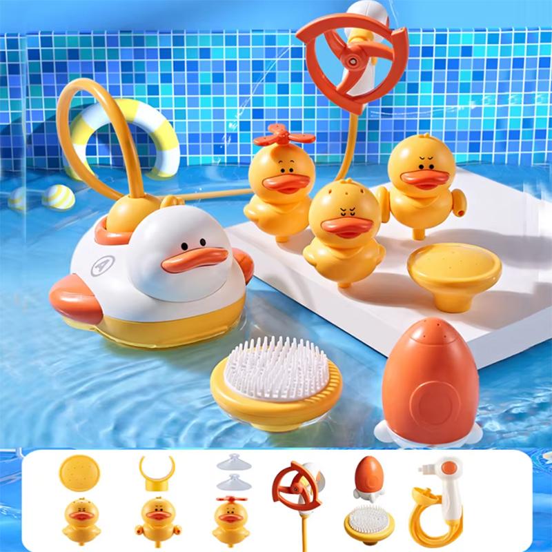 2 Tarz Sevimli Su Banyosu Ördeği Duş Elektrikli Sprey Banyo Çocuk Bebek Oyuncak Küvet Yeni Oyun Musluk Kız İçin Yüzme Hediye