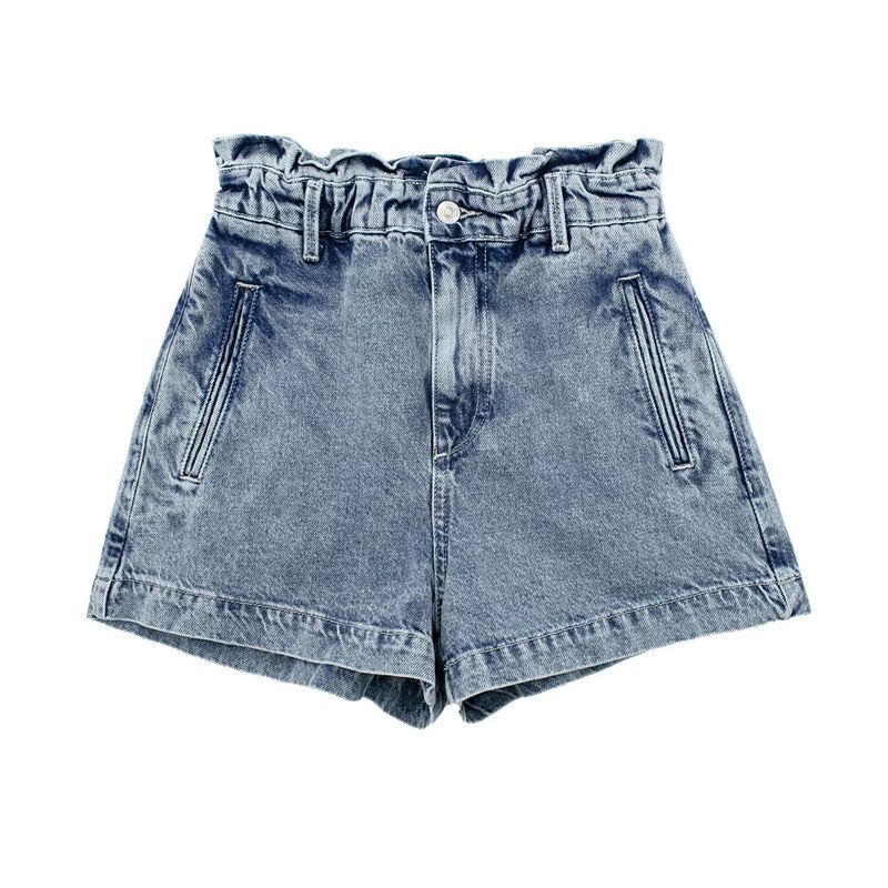 Fashion Style New Arrival Fashion Trendy Women's Clothing Washing Effect Paper Bag Type Denim Shorts 6164106 406