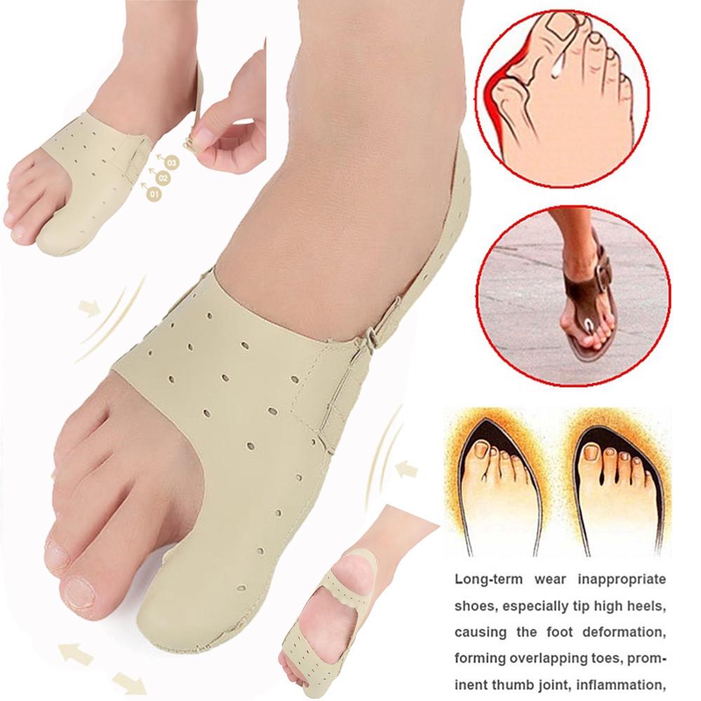 Breathable Thin Leather Big Toe Corrector Bunion Splint Adjustable Strap for Hallux Valgus Relief One Piece