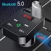 Bil Bluetooth 5.0 FM-sender Trådløs håndfri lydmottaker Auto MP3-spiller 2.1A Dual USB Hurtiglader Biltilbehør