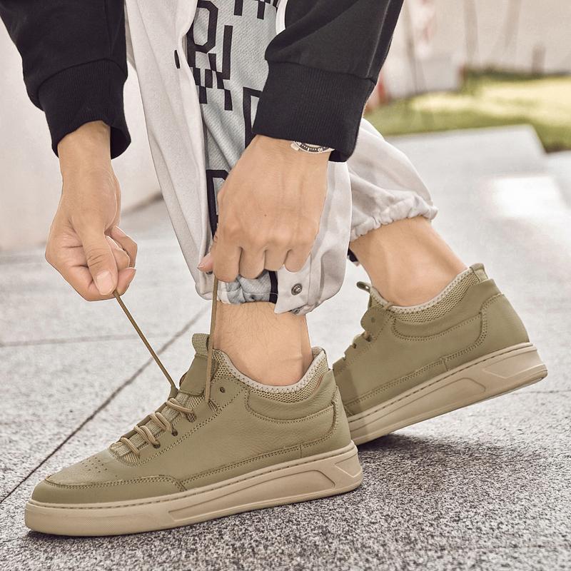 Fashion Genuine leather casual men's shoes Trendy and versatile minimalist design daily high-quality Outdoor leisure sports Black shoes