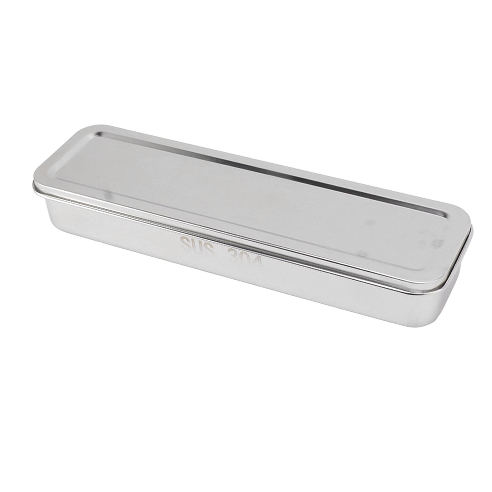 

Stainless Steel Cutlery Tray Holder Kitchen Chopstick Spoon Fork Storage Box with Lid Drainer Natural Color серебряный