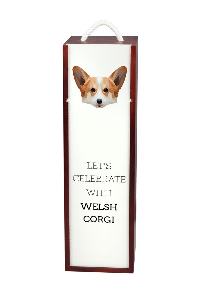 Pembroke Welsh Corgi - Geometryczne Pudełko Ze Zdjęciem I Napisem Na Wino Marki Art-Dog