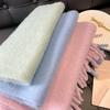 Winter Scarf Women Luxury Autumn Winter Cashmere Scarf Thickened Warm Shawl Classic Tassels Fluffy Scarf Solid Color Soft Shawl