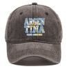 Snapback Baseball Cap With "ARGENTINA" "VAMOS ARGENTINA" Flag Printed , Adjustable Baseball Hat Headwear Solid Color Curved Brim Trendy Woman's Cap