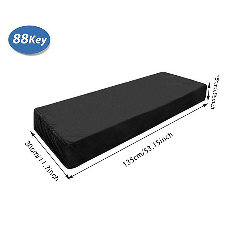 Black Piano Cover Dustproof Keyboard with Shrink Pumping Dust Cover