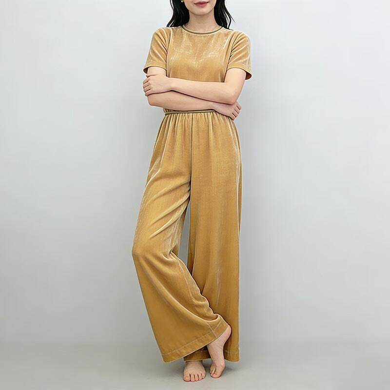 Women's Mulberry Silk Velvet Wide-Leg Pants