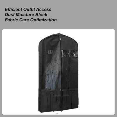 Anzugtasche Schwarz Reißverschluss Faltbar Schrankaufbewahrung Kleiderschutz Anzugaufbewahrungstasche Mit Griffen Für Kleider Kleidung Outfit Kleidung