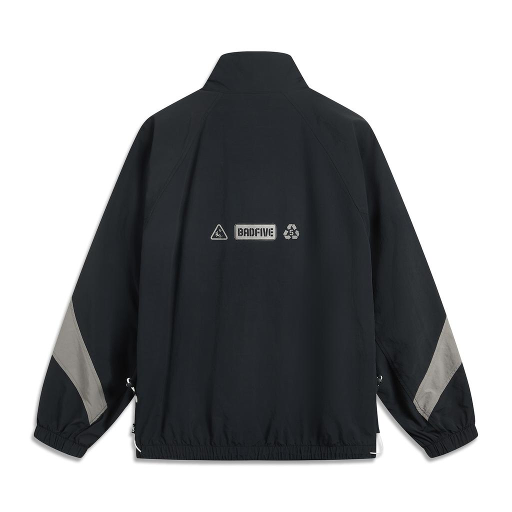 Li Ning Comfortable Casual Simple Loose Stand Collar Zipper Jacket Men Jacket Black AFDV127-3