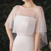 Handmade Pearl Wedding Shawl Cape for Bridal Photoshoots