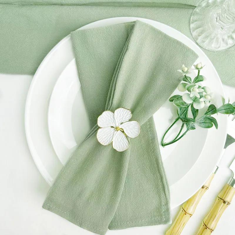 4PCS 30X45CM Cloth Napkins 100% Cotton Fabric Dinner Kitchen Towels Table Design Mat Weddings Baby Shower Christmas Decoration