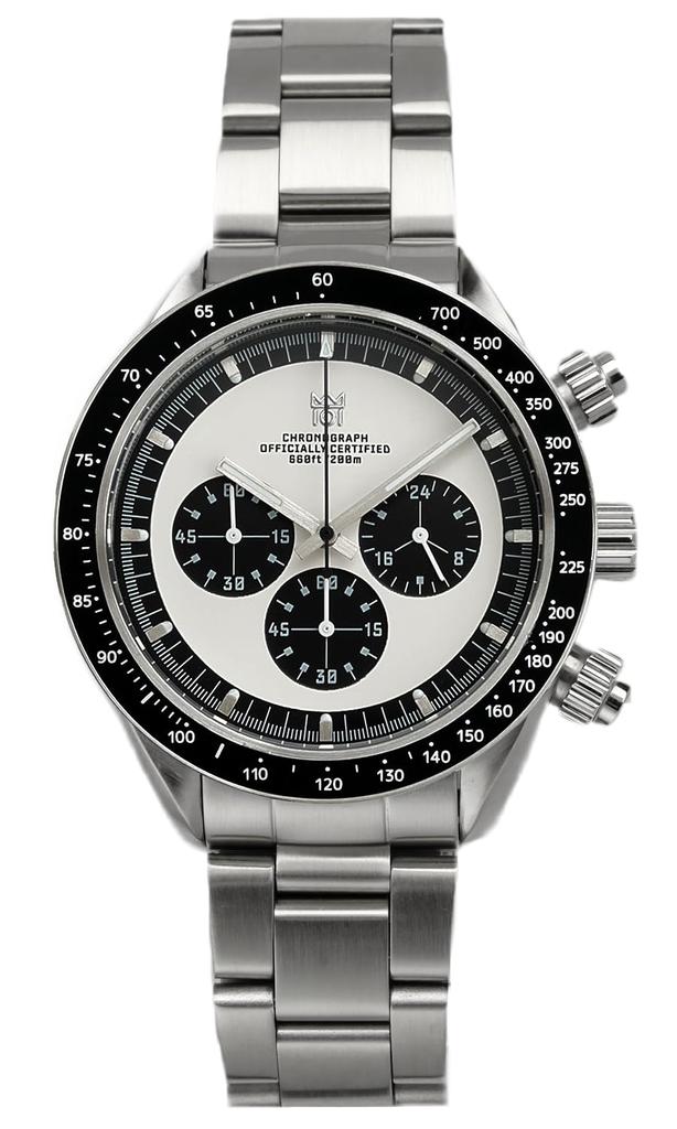 [HYAKUICHI 101] No.13 Hyakuichi Classic Chronograph No Date Center Chrono White Panda