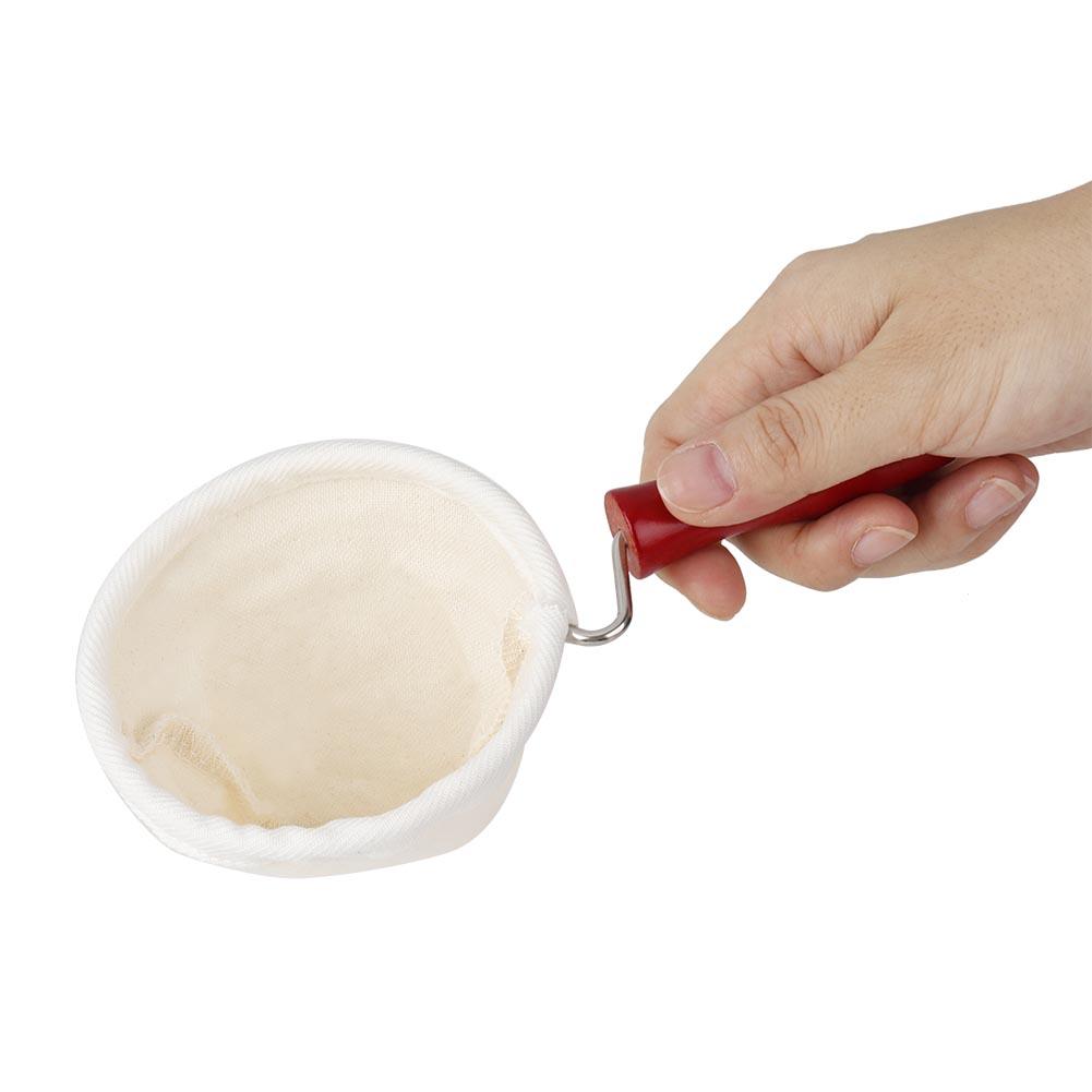 Cotton Flannel Dripper Coffee Maker Wooden Handle Cloth Coffee Filter Bag Accessories 105mm
