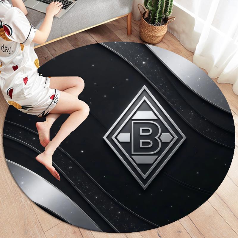 Borussia Mönchengladbach Round Area Rug,Carpet Rug for Living Room Bedroom Sofa Playroom Decor,Non-slip Floor Mat