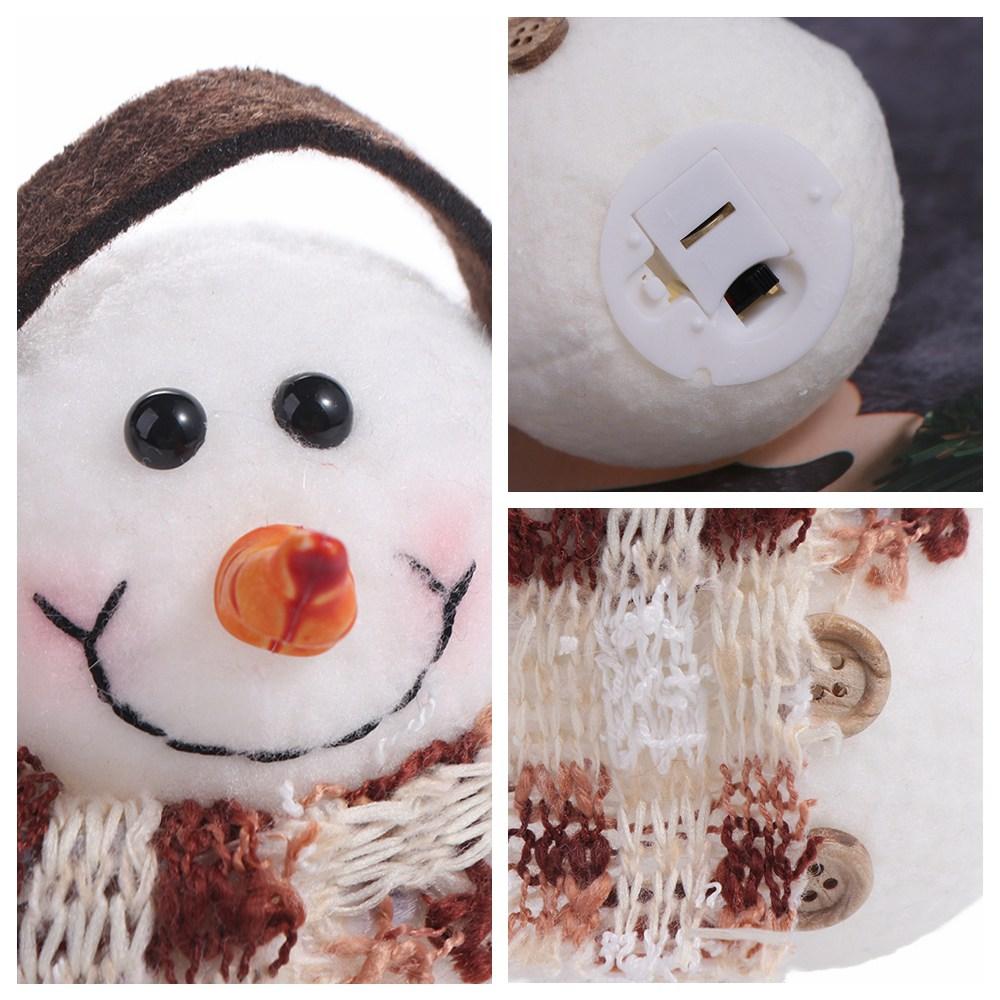 Illuminated Snowman Elk Glowing Toy Plaid Stripe Scarf Illuminated Snowman Lamp With Lights