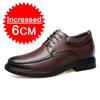 Men'S Invisible Height‑Increasing Leather Shoes 6‑8cm Black Lace‑Up Business Formal Shoes Men'S Genuine Leather Elevator Footwea