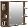 LED Mirror Cabinet in Brown Oak Effect 70 x 16.5 x 60 cm