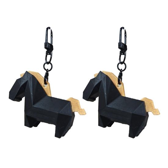 1/2Pcs Geometric Horse Keychain 3D Printed Horse Key Ring Hanging Decoration Bag Purse Charm Chinese Year of Horse New Year Gift