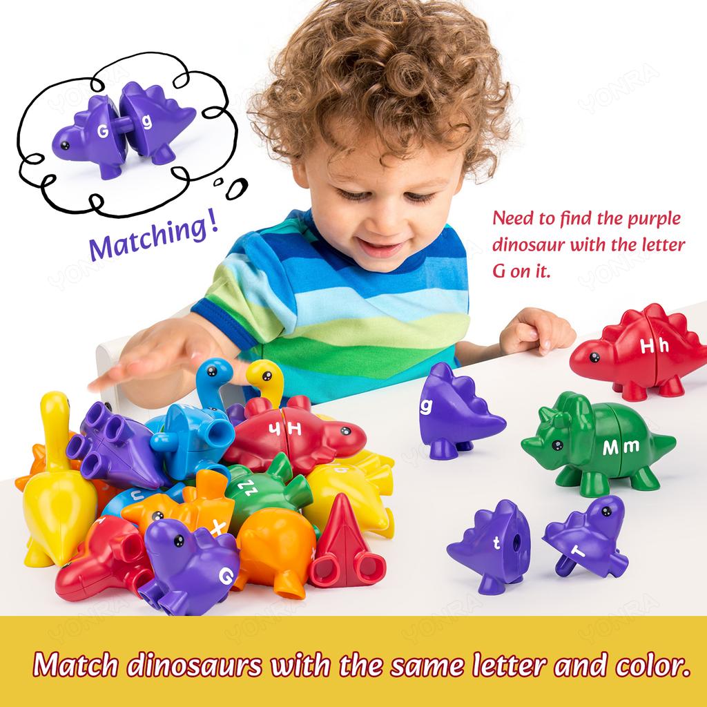 Matching Dinosaur Toy With Storage Bucket Montessori Toys for Kids Counting Learning Toys for Toddlers Children Development Game