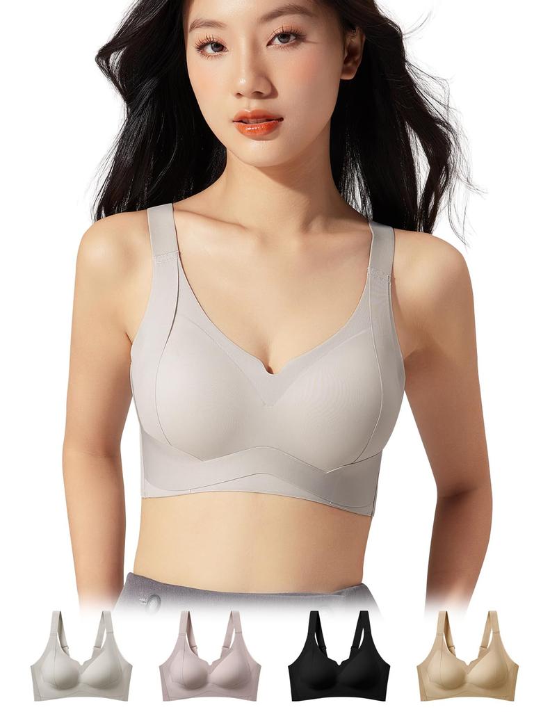 Sagging Breast Correction Bra Lift Prevents Reduces Wireless High Side Natural Smooth and Comfortable for Day and Slimming and Hold [veimia]