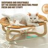 Rattan Cat Bed Indoor Cats Cooling Chair Raised Rattan Scratch-Resistant Furniture Kitten Sleeping Pad For Hot Days Animals